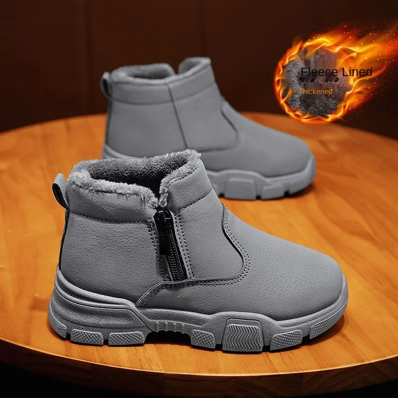 

New Fashion Winter Warm Fur Snow Boots Children Furry Shoes Boys Girls Non-slip Kids Shoes Outdoor Snow Boots