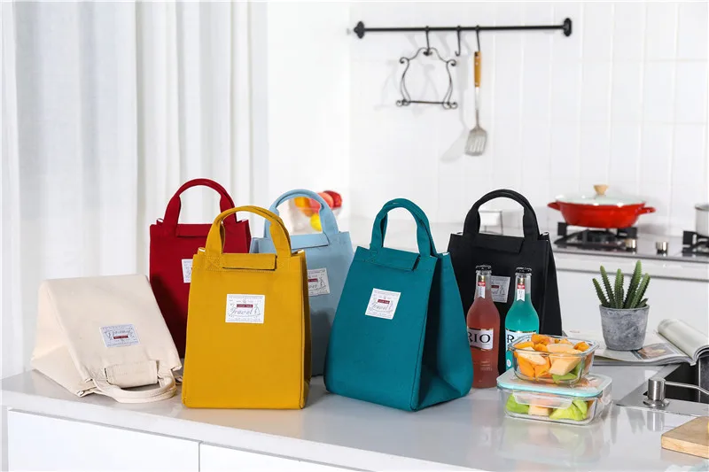 Женская модная Холщовая Сумка для ланча Портативная сумка утолщенная