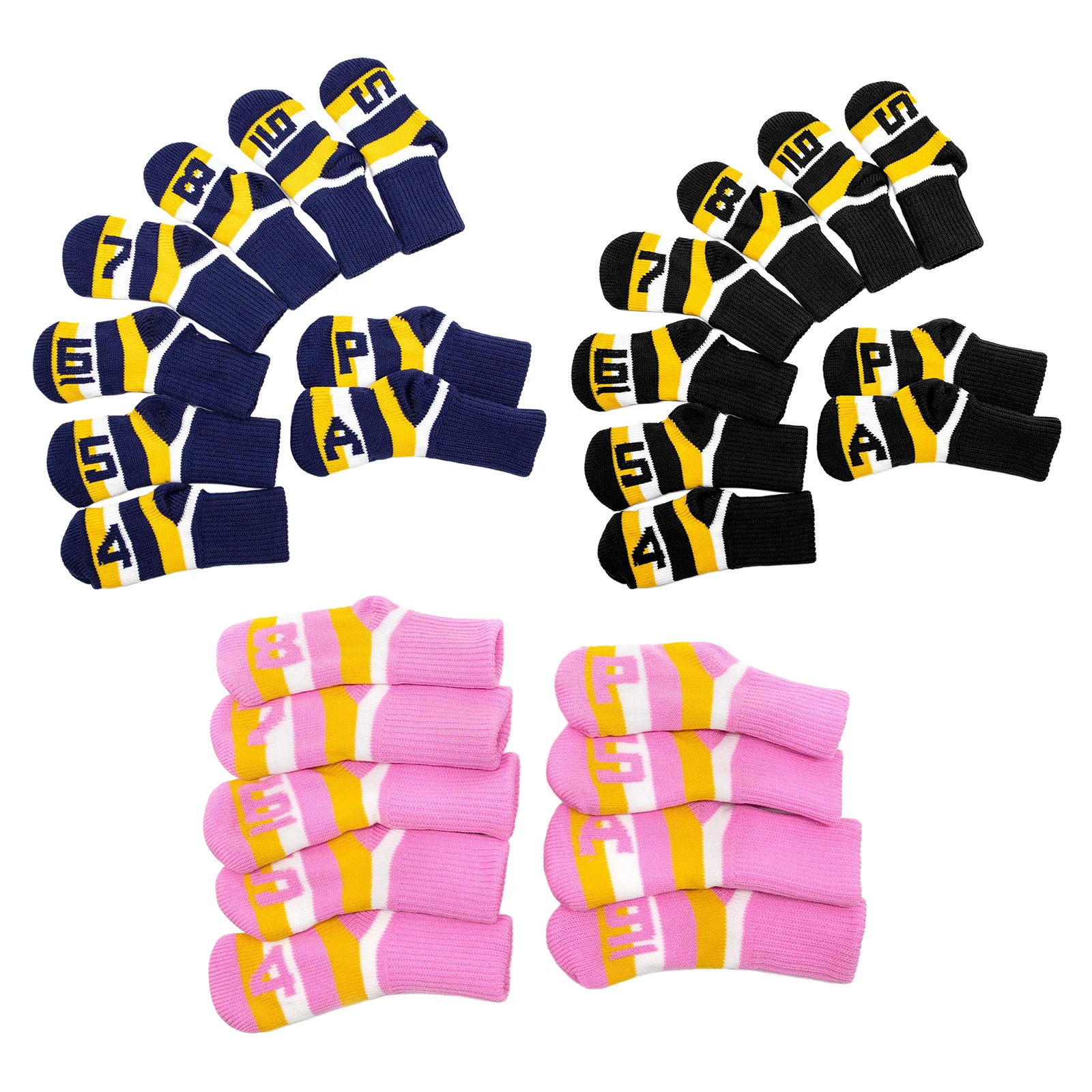 

9pcs Stretchy Golf Iron Head Cover Club Wedges Headcover Protector Guard Wrap Golf Training Aids Equipment Accessories