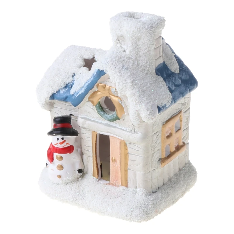 

Christmas Decoration Night Light Luminous Cottage with Lamps Dreamy European Style Mini House Decor Ornaments Props