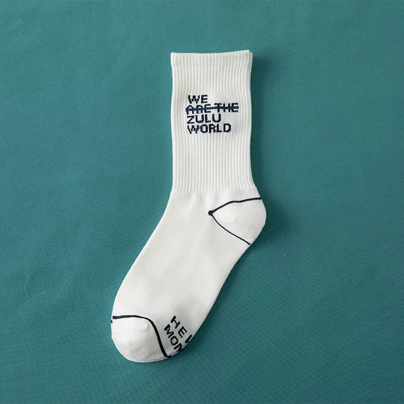 

4 Pairs Hip Hop OFF Streetwear Crew Socks Men Skateboard Street Style Harajuku White Socks Skater Sport