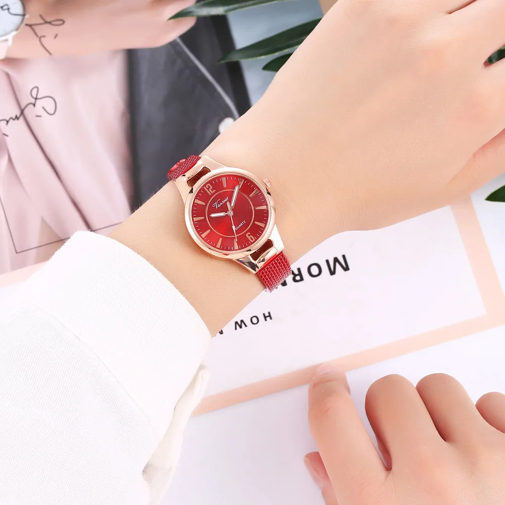 Часы Vansvar женские кварцевые модные темпераментные с силиконовым ремешком и