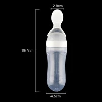 90ml baby feeding bottle with spoon silicone bottle feeding infant food supplement rice cereal 5 color best quality