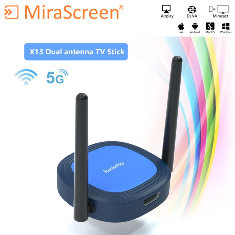 Mirascreen X13 2 4G и 5 8G WiFi TV Stick anycast Miracast ios Android Dongle приемник DLNA Airplay 5G Stick|SmartTV-стики тюнеры|