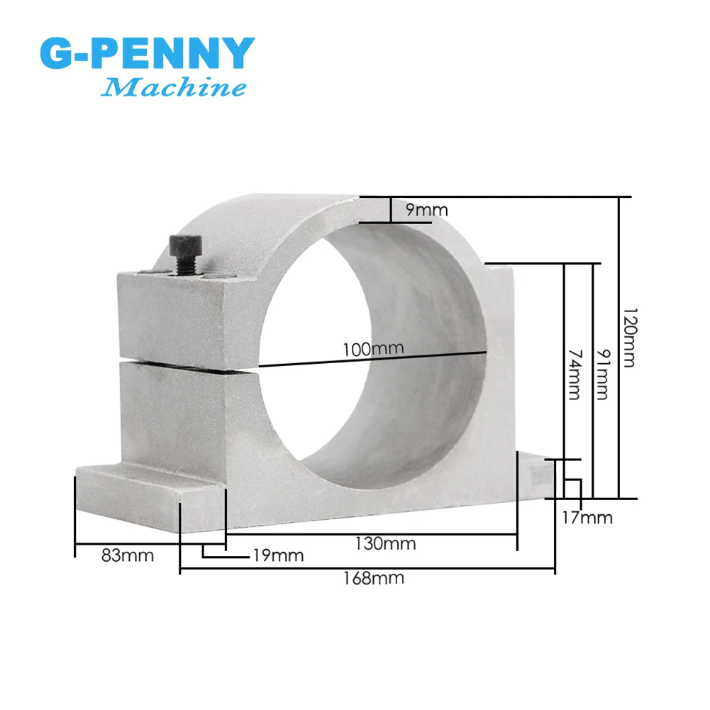 Фото G-Penny 220 В/380 В 3,2 кВт ER20 Комплект шпинделя с водяным охлаждением 4 шт. Подшипники 100 мм Тип пули Точность 0,01 мм и кронштейн шпинделя 100 мм №5