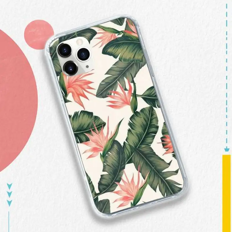 

Floral Botanic Banana leaves Phone Case for iPhone 11 12 pro XS MAX 8 7 6 6S Plus X 5S SE 2020 XR