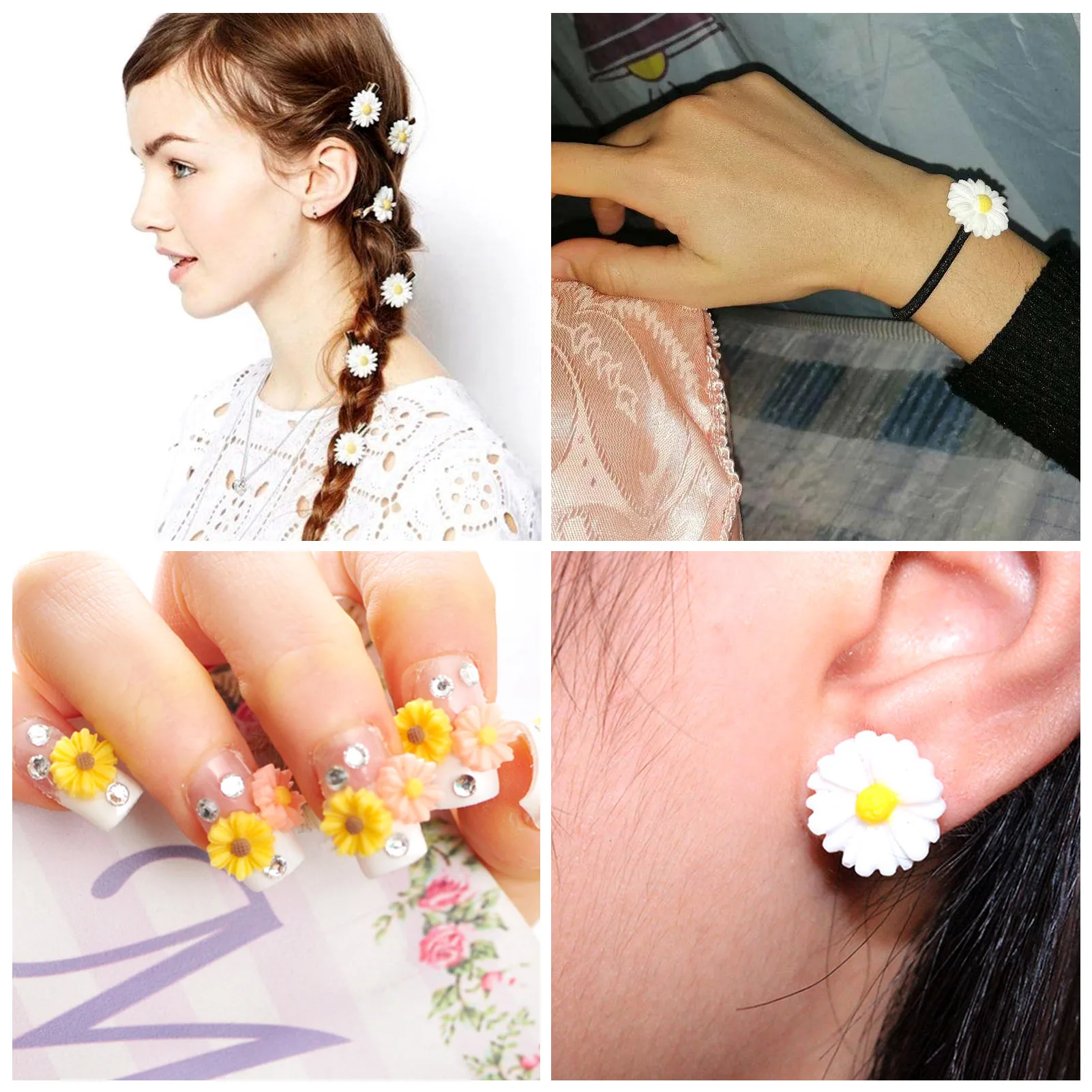 160 шт. 9/13/22/26 мм кабошоны из смолы с ромашками и плоским основанием украшения для