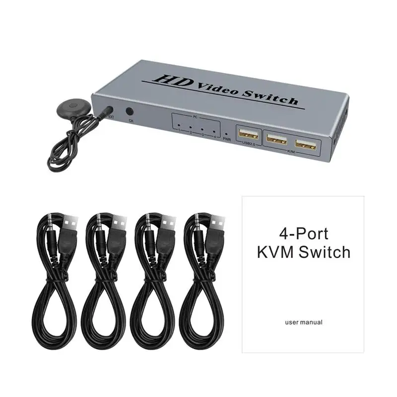 

KVM-переключатель, 4K, 4 порта, KVM, мышь, клавиатура, мышь, общий USB-контроллер дисплея, KVM-переключатель
