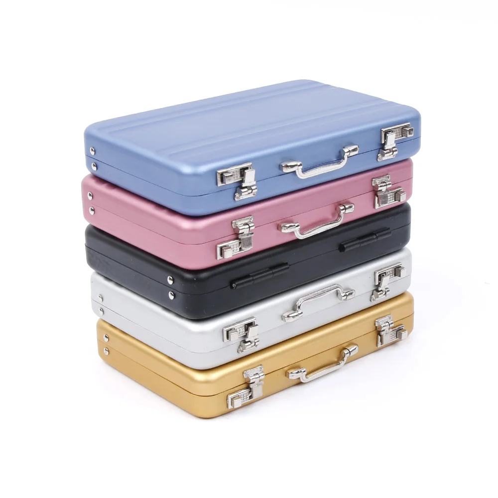 

Aluminum Storage Box Business ID Credit Card Holder Mini Suitcase Bank Card Box Holder 2022 New Jewelry Case Rectangle Organizer