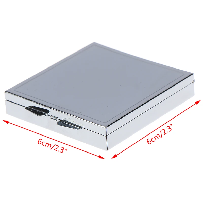 

Portable Silver Metal Rectangle Mirro Pill Box Drug Holder Medicine Tablet Capsule Box Container Storage Travel pillendoos