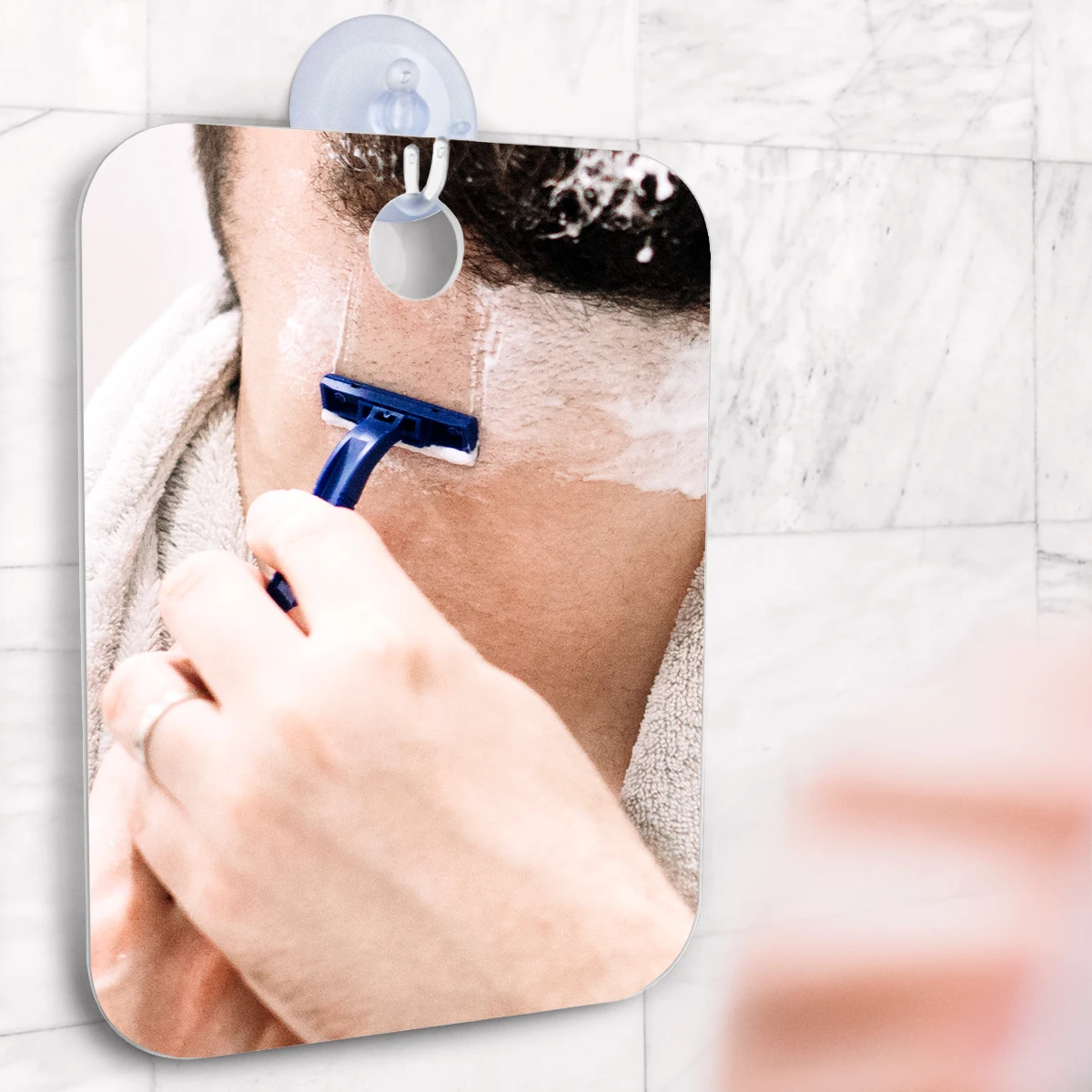 QSHAVE IT Fogless зеркало для душа большого размера с всасывающим крюком и клеевым крюком идеально подходит для бритья