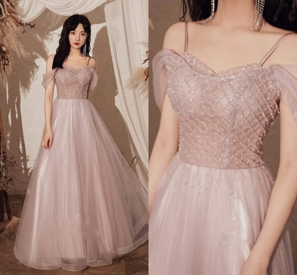 

Женское вечернее платье с открытыми плечами, розовое фатиновое ТРАПЕЦИЕВИДНОЕ ПЛАТЬЕ на шнуровке, с открытой спиной, для выпускного вечера,...