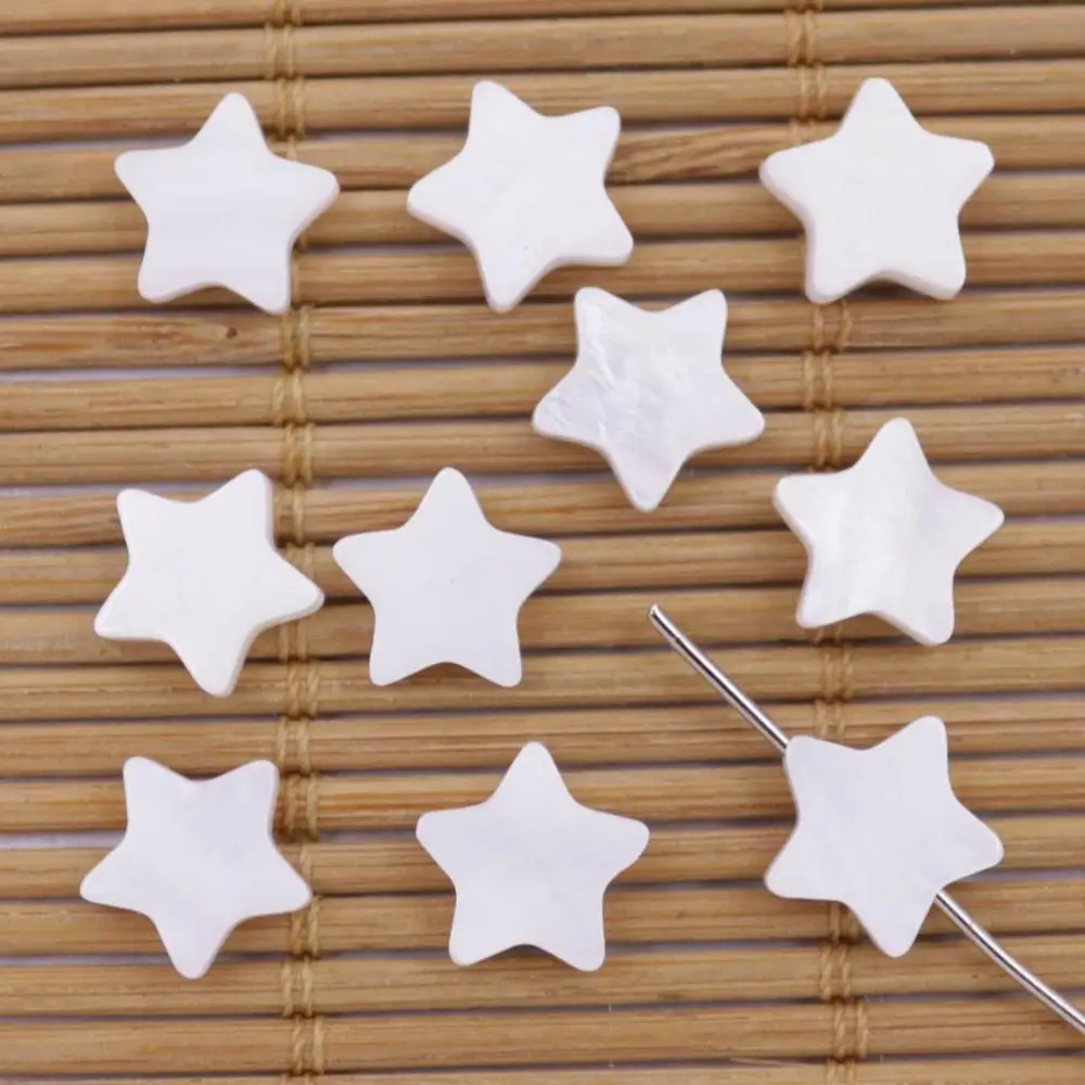 10PCS 10mm Mini Star Shell Natural White Mother of Pearl Charms Pendant | Украшения и аксессуары