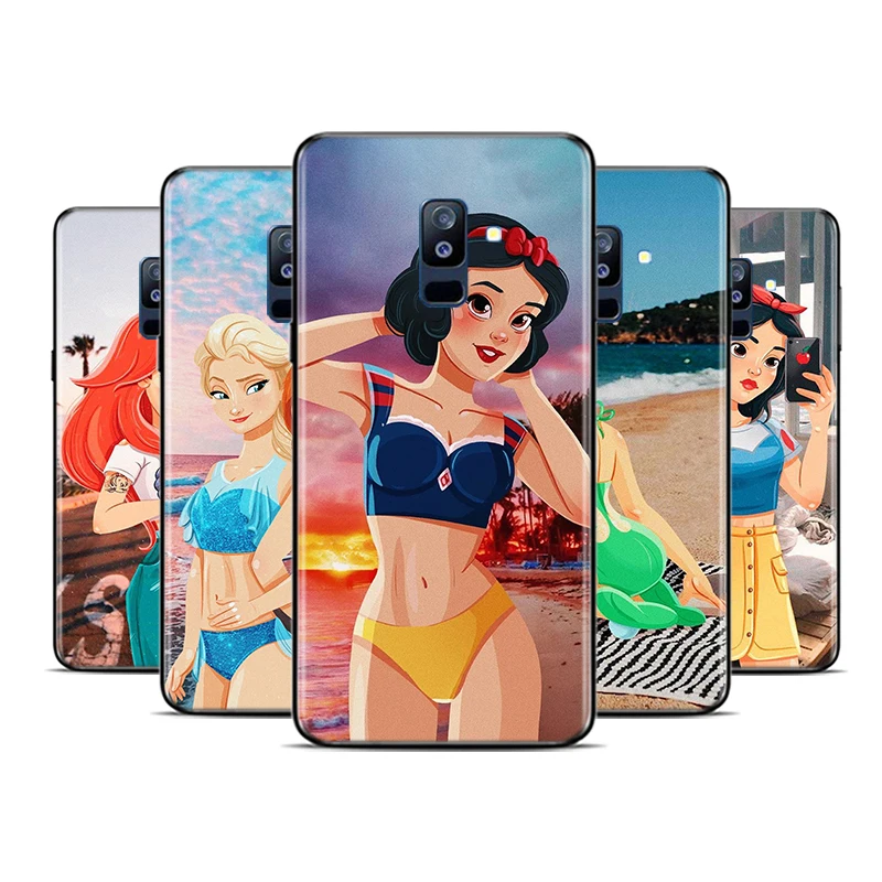 

Disney Beach Princess For Samsung Galaxy A9 A8 Star A8S A7 A6 A6S A5 A3 Plus 2018 2017 2016 A750 Black Phone Case