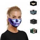 Модная многоразовая маска для лица с фильтром PM2.5 и 3D принтом, маска унисекс для лица, Спортивная ветрозащитная противотуманная дышащая маска