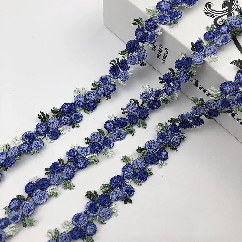 Кружевная лента из полиэстера с вышитыми цветами 10 ярдов 2 см | Дом и сад