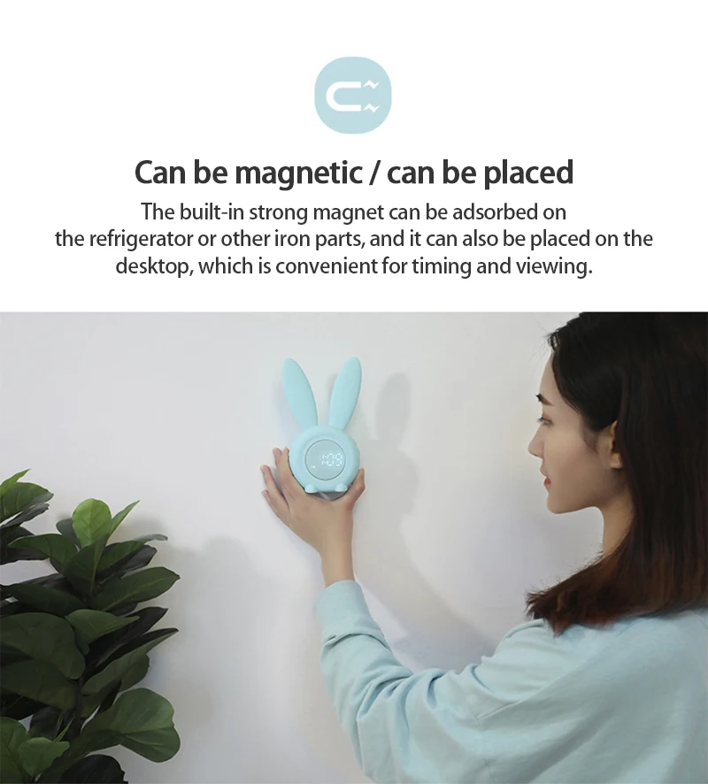 

Alarm Clock LED Voice Control Digital Portable Cute Rabbit Shape Digital Alarm Clock With Led Night Light Table Wall Clocks