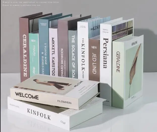 Нордическая поддельная книга простой реквизит книжный шкаф украшения интерьера