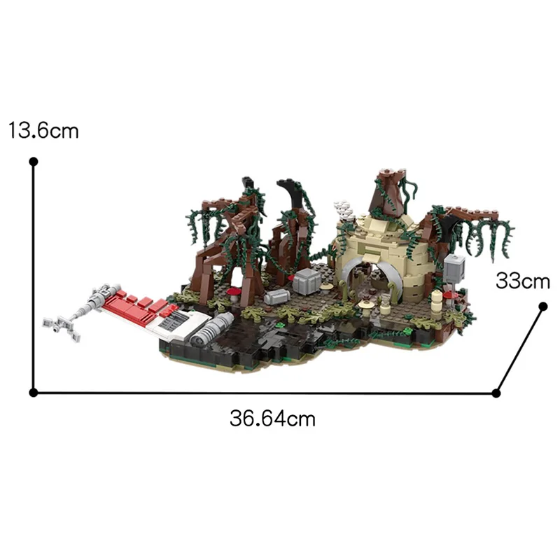 

MOC Architecture For Star of Space Wars Dagobah Playset Blasted Lands Place Building Blocks Kit Idea House Set Toys For Children