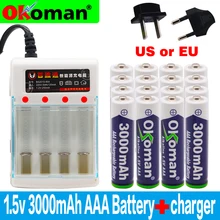 Бренд 3000mah 1,5 V ААА алкалиновая батарея AAA перезаряжаемая батарея для дистанционного управления игрушка Batery дымовая сигнализация с зарядным устройством