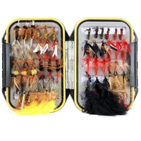 28 types of bionic fly hook lure fishing gear and fake bait set small box fly hook a set