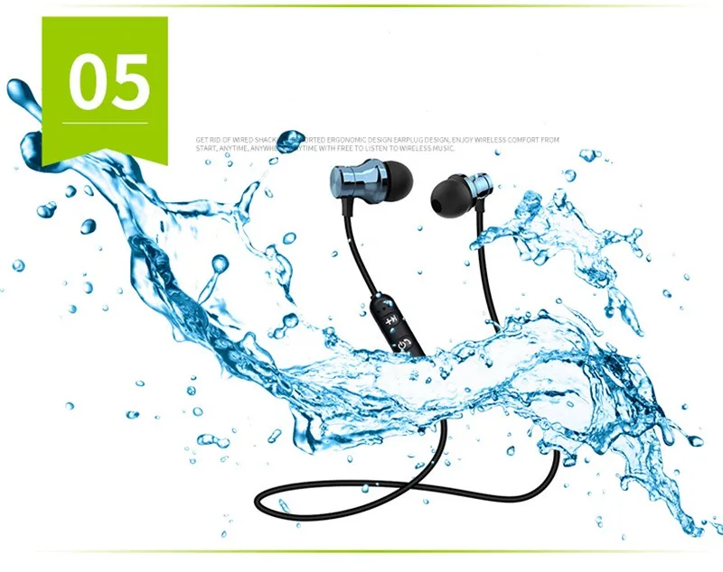 Магнитные аттракционы Bluetooth наушники гарнитура Sweatproof спортивные наушники с кабелем Молодежные наушники Встроенный микрофон беспроводные наушники