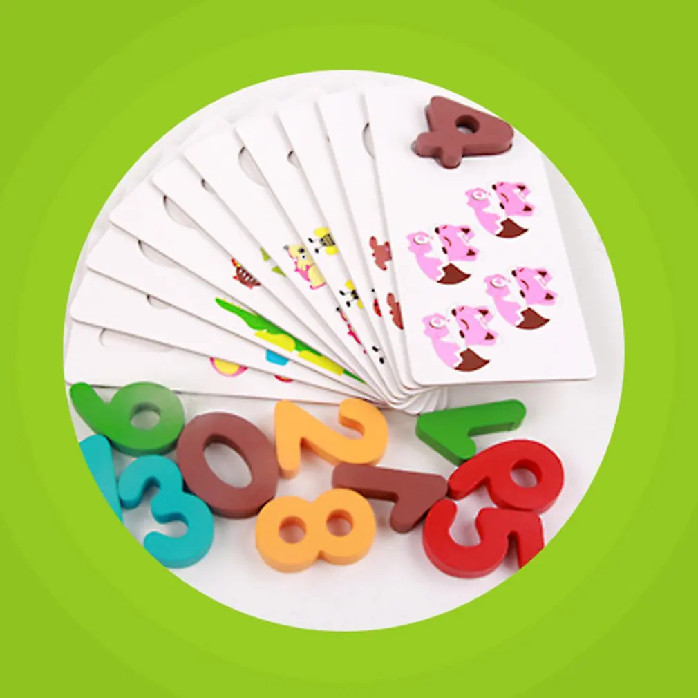 Map Reading Digital Card Baby Toy Montessori Materials Educational Wooden Toys for Children Math Toy for Kids Number Matching