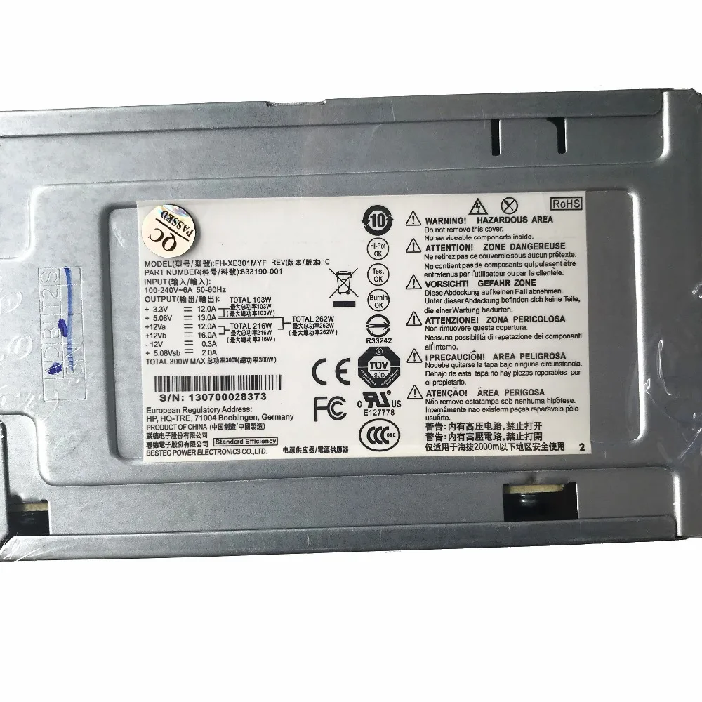 GD оригинал для HP 3330 3340 источник питания FH-XD301MYF 633190-001 667892-001 D11-300P1A 300W 24PIN полностью