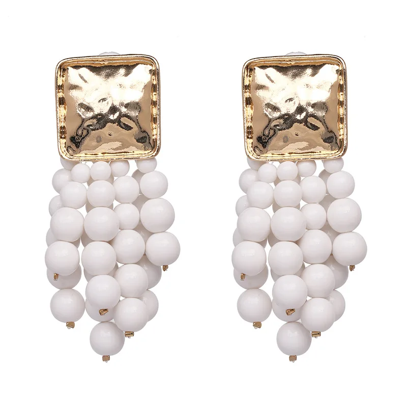 1 пара серьги богемные этнические Стиль желтого цвета с бахромой и украшением из