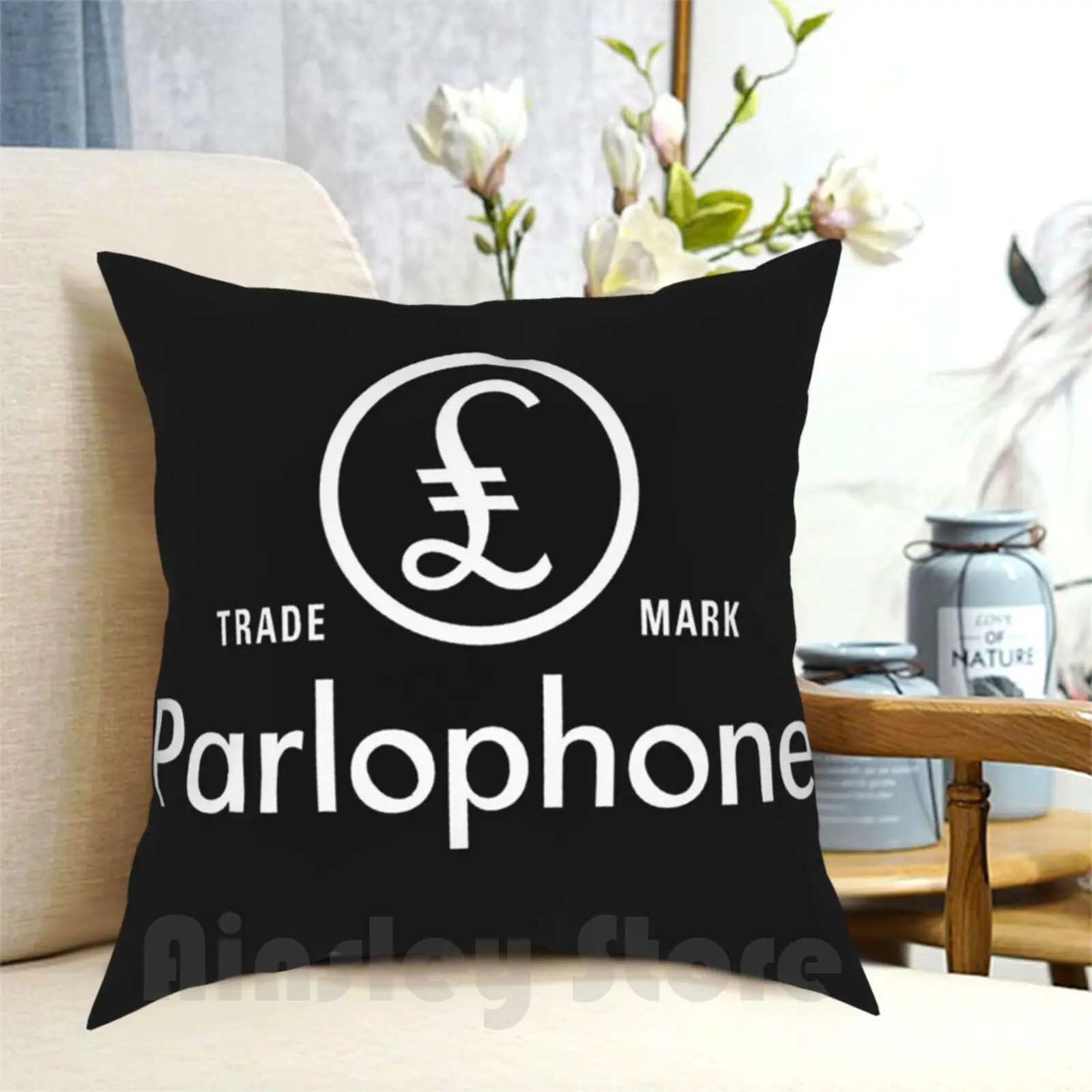 

Parlophone Pillow Case Printed Home Soft Throw Pillow Parlophone Vintage Vinyl Record Music Stereo Turntable Band Psych