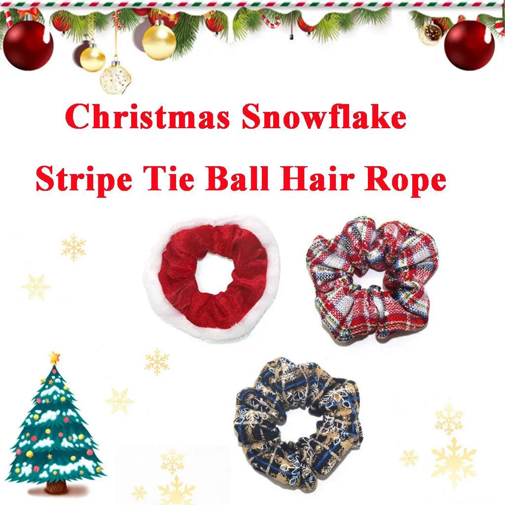 Ободок для волос из чистого хлопка Рождественская Снежинка Полоска галстук мяч
