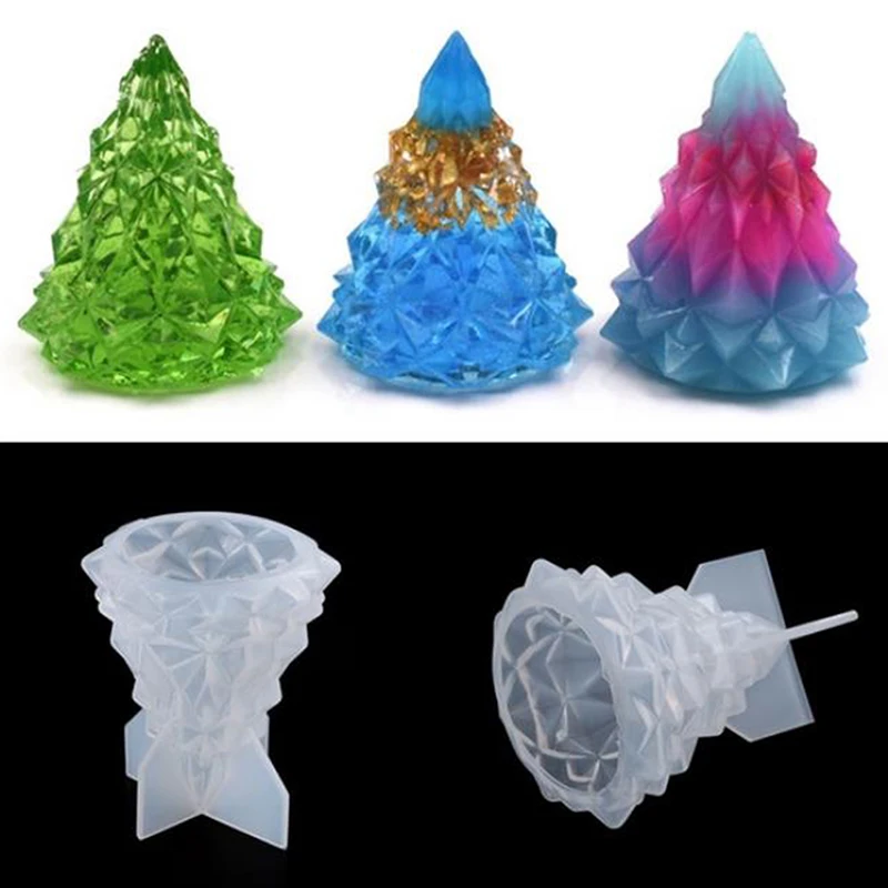 

Silicone Mold DIY Light Holder Christmas Tree Bedroom Lamp Container Molds Epoxy Resin Handmade Crafts Charms Jewelry Making