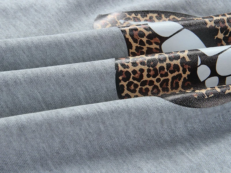 

Leopard Lips Print Casual Straight Women Autumn Winter Long Sleeve Hoodies Female Streetwear Korean Hooded Sweatshirt SJ6806M