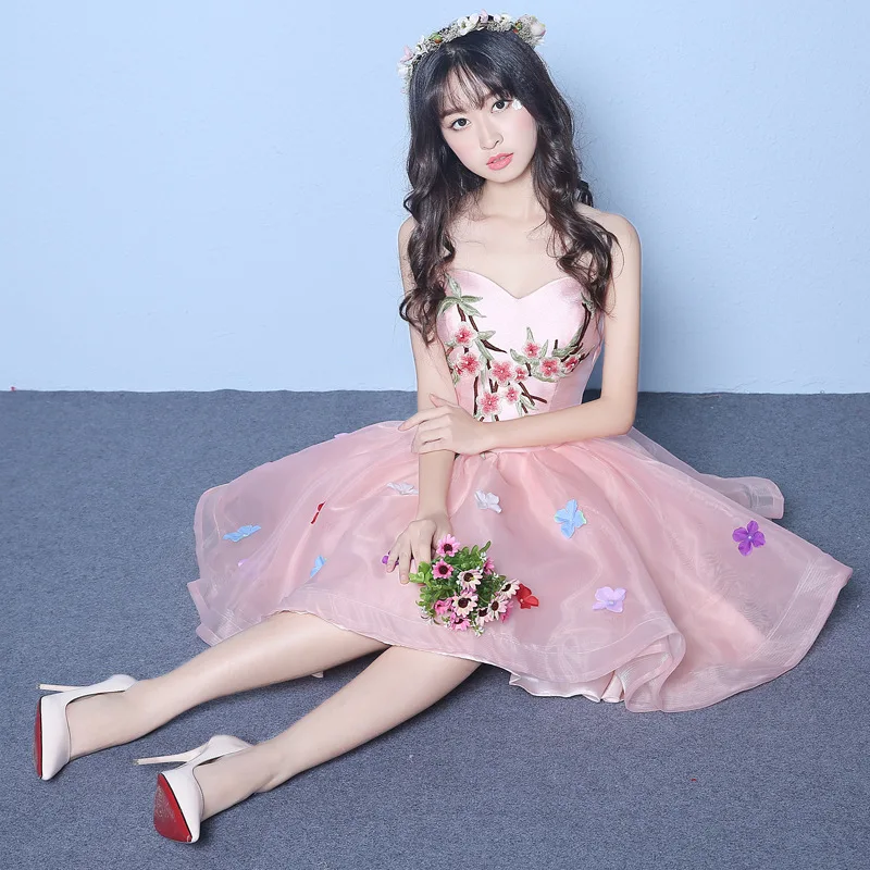 Женское вечернее платье без бретелек элегантное бальное с цветочным принтом для