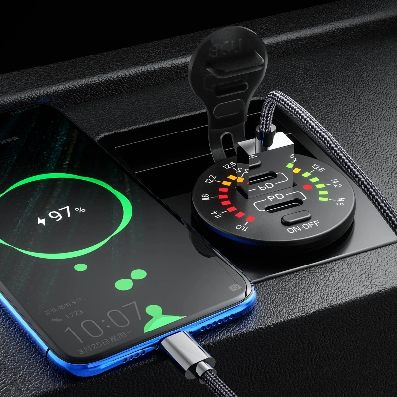 Автомобильное зарядное устройство с двумя USB-портами 18 Вт 12 В 24 QC 3 0 | Мобильные