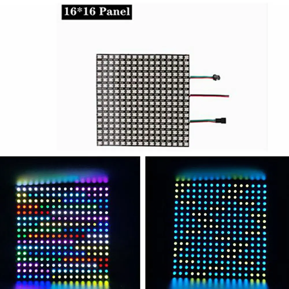 WS2812B Led DigitaI PaneI Matrix FIexibIe Screen 5050 RGB индивидуализируемая адресная одежда PixeIs16 * 16/8*32