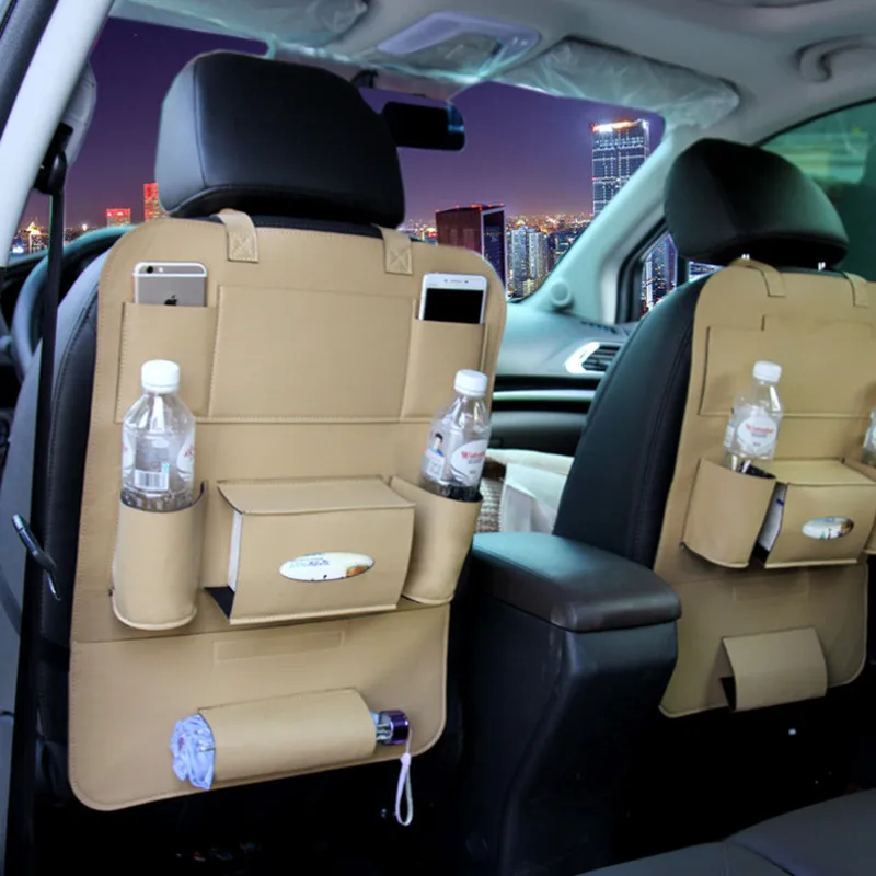 

car accessor car seat storage seat back bag organizer car seat cover Interior Accessories Stowing Tidying leather material gift