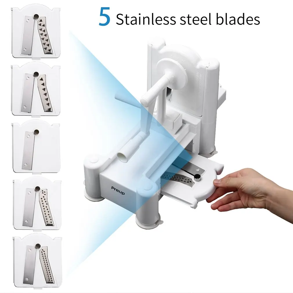 Многофункциональная овощерезка с 5 лезвиями спиральный резак для овощей