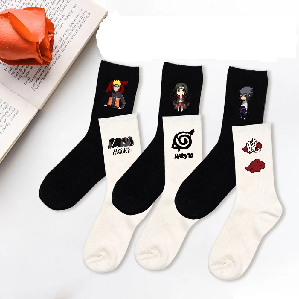 

Japanese Anime Naruto Long Simplicity Socks Unisex Cartoon Printing Breathable Casual Harajuku Winter Warm Sports Cotton Sock