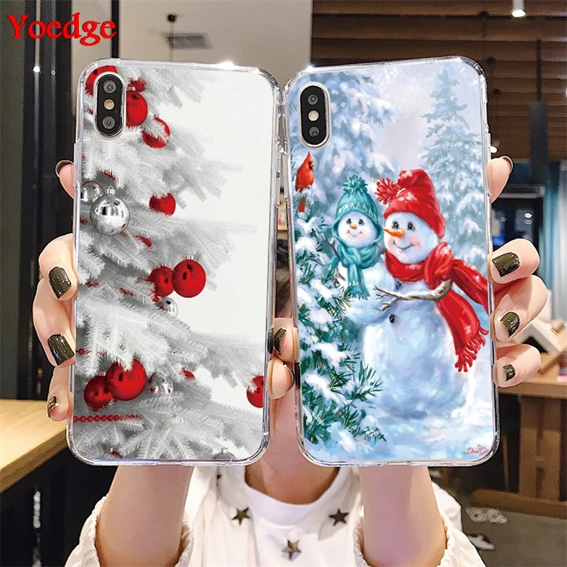 Рождественский чехол для телефона с изображением снеговика iPhone 5 задняя крышка 6