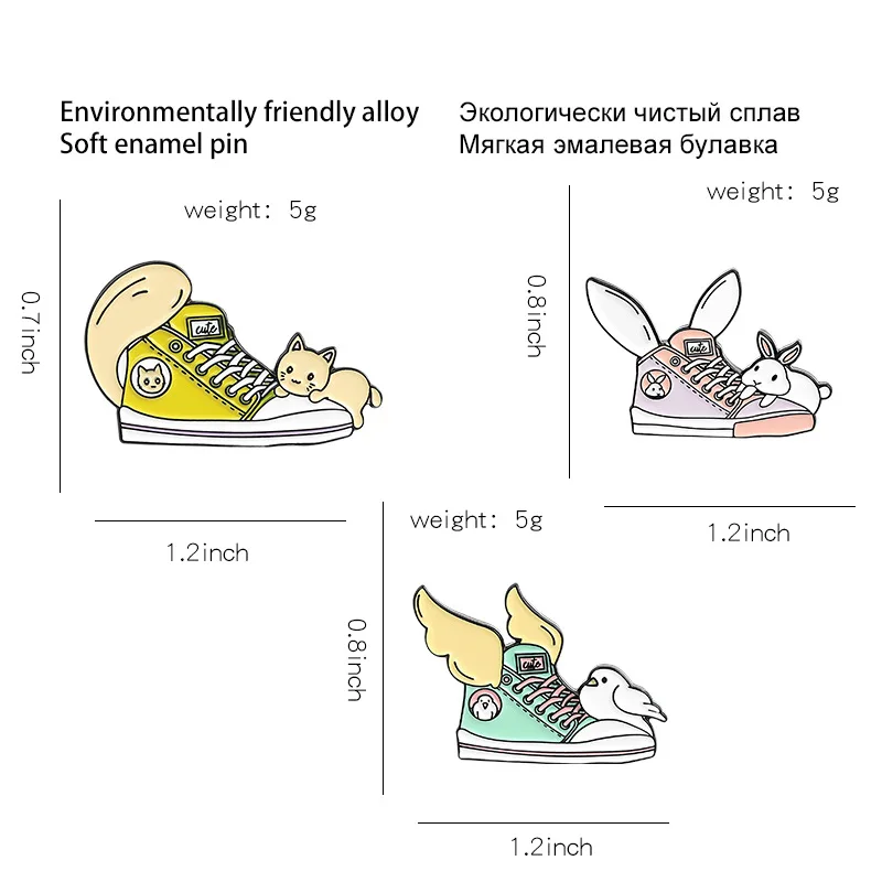 Новая обувь эмали штырь пользовательские принтом кошачьего хвоста и заячьими
