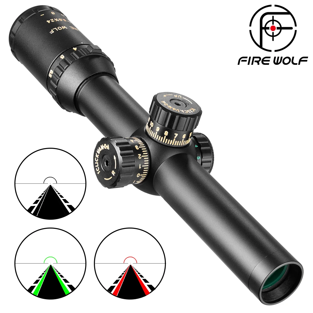 Охотничий компактный оптический прицел Fire Wolf 1 6. 5x24 тактический с красной и