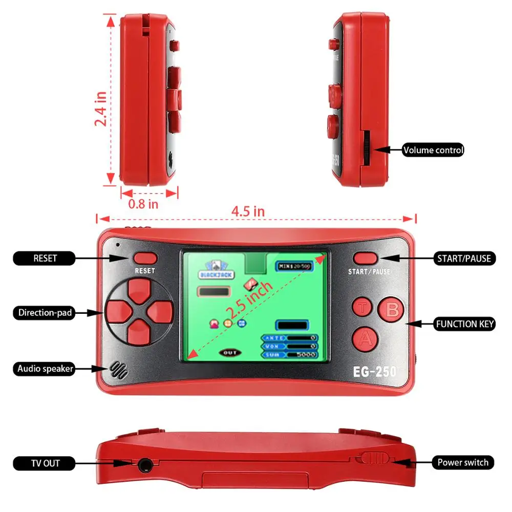 Портативная игровая консоль карманный плеер 200 встроенных игр портативный 2 5