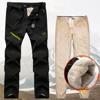 mens winter outdoor pants tactical waterproof trousers thick warm trekking camping pants removable fur lined velvet inside 4xl