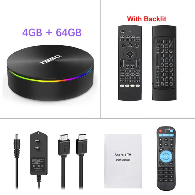 T95Q ТВ приставка Android 9,0 4G ram 32G/64G rom Amlogic S905X2 четырехъядерный 2,4G+ 5GHz Wifi BT4.1 H.265 4K телеприставка Смарт медиаплеер - Цвет: 4G64G EN MX3 Backlit