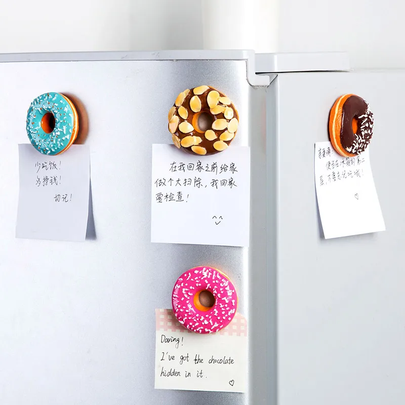 2 шт. милый пончик Пончик магнит на холодильник сообщение магнитные наклейки