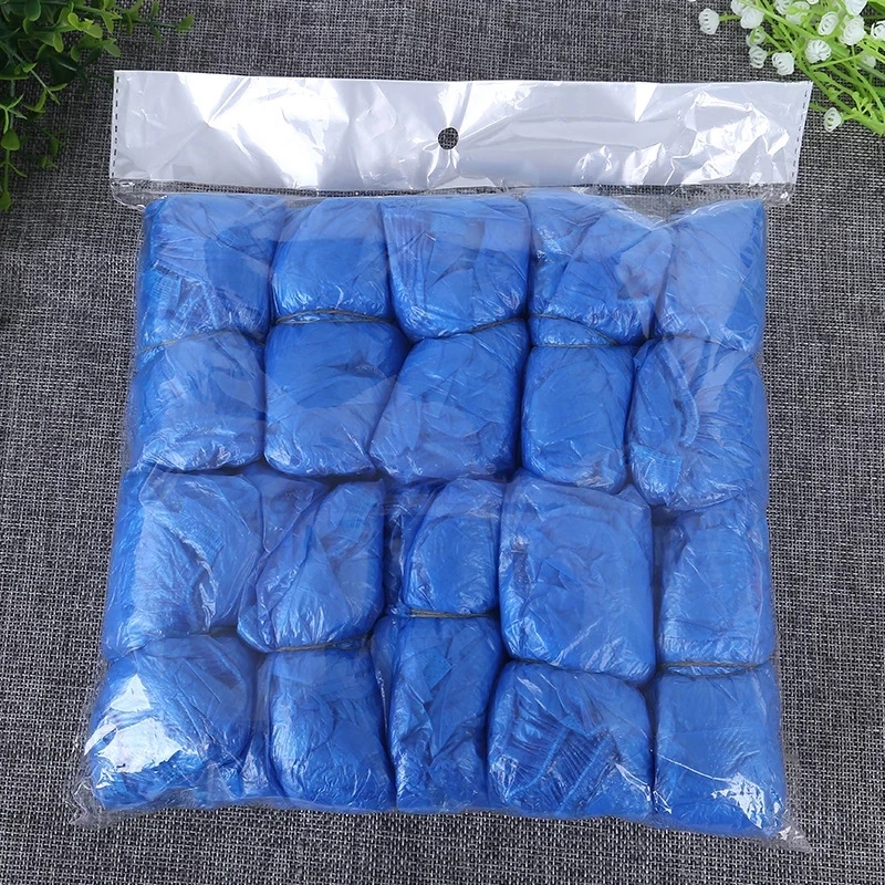

100pcs plastic thickened disposable shoe cover disposable shoe cover clean overshoe cover waterproof boots shoe cover