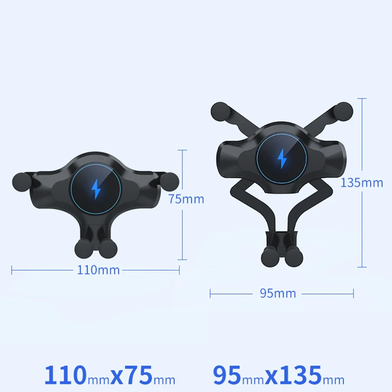 

10W Car Wireless Charger for iPhone 12 11 Pro Max XS XR X Gravity Retractable Car Stand Rugged Portable Car Charger