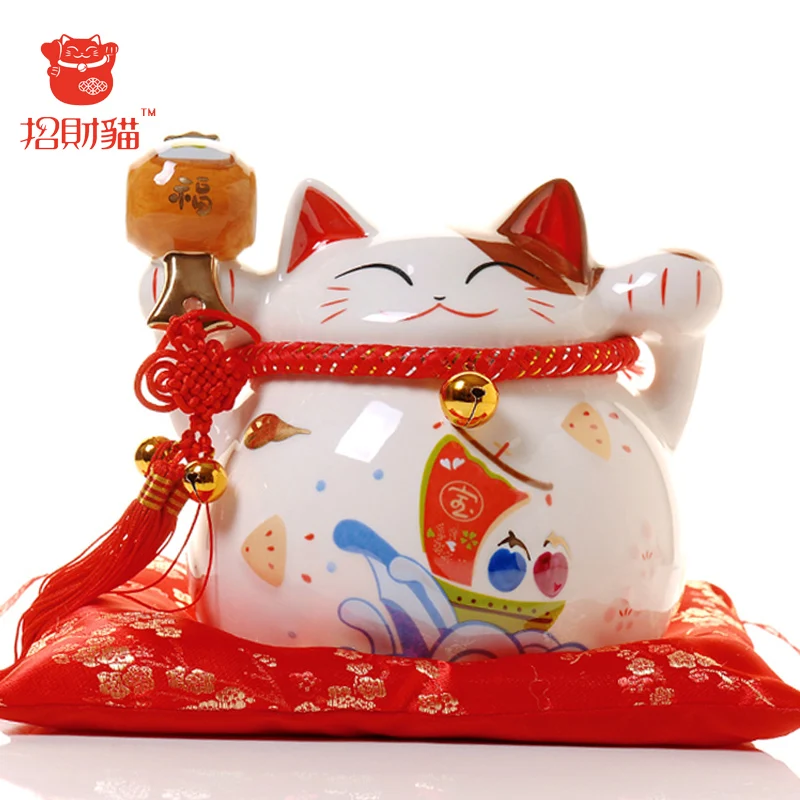 Счастливая кошка украшение для дома керамическая копилка открытие подарок