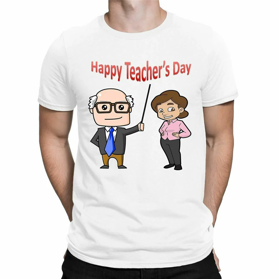 Футболка с надписью Happy Teachers Day Подарочная Мужская футболка топы новинка унисекс